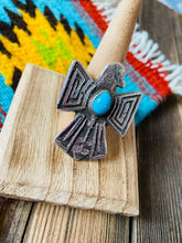 Load image into Gallery viewer, Navajo Sterling Silver &amp; Turquoise Thunderbird Ring
