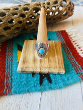 Load image into Gallery viewer, Navajo Kingman Turquoise &amp; Sterling Silver Ring Size 12.5