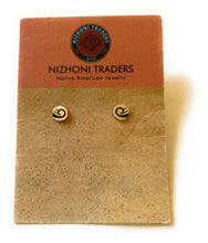Load image into Gallery viewer, Hopi Overlaid Sterling Silver Spiral Stud Earrings