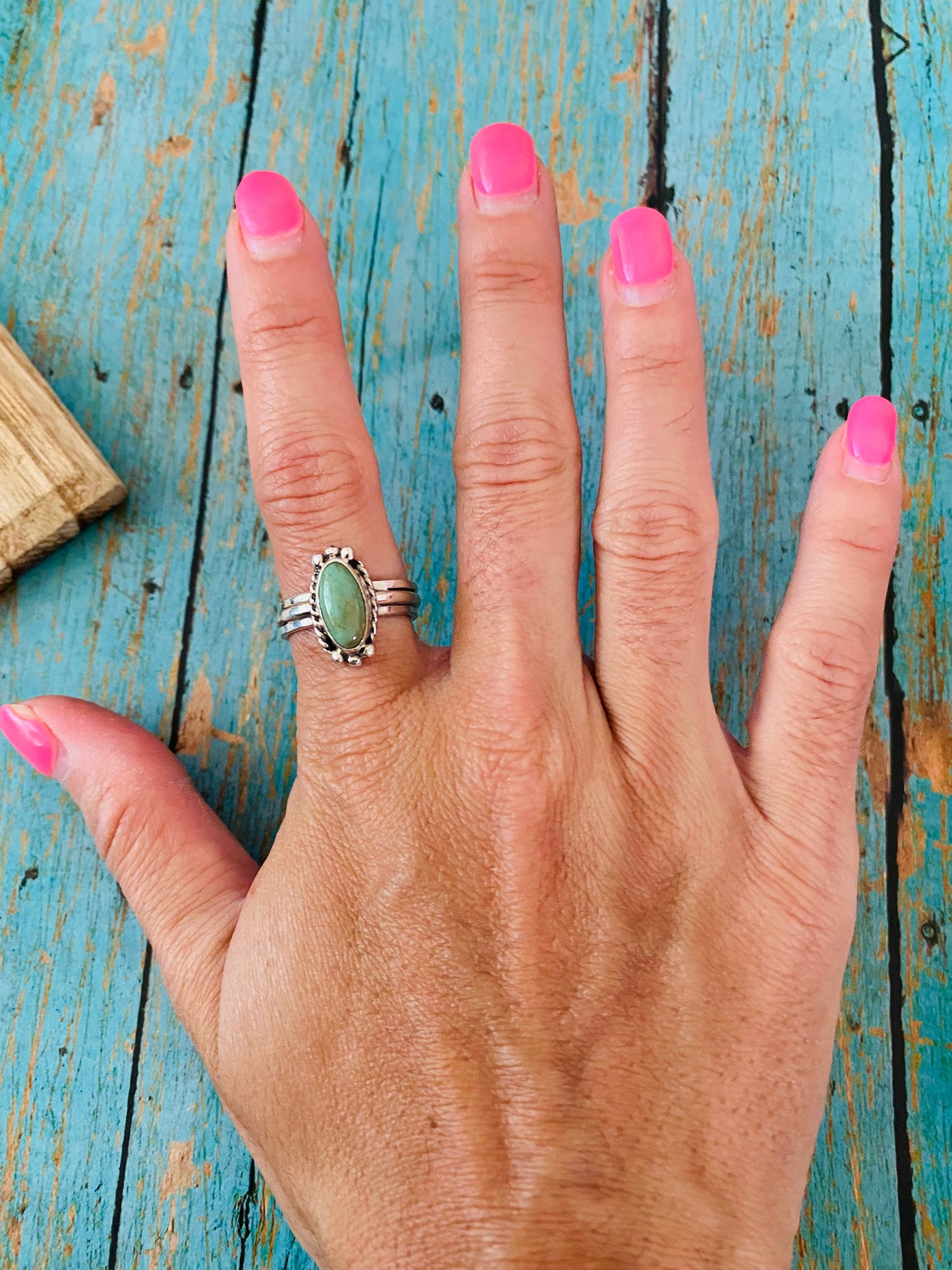 Navajo Royston Turquoise & Sterling Silver Ring Size 5.5