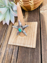 Load image into Gallery viewer, Navajo Sonoran Gold Turquoise &amp; Sterling Silver Star Ring Size 8 Signed