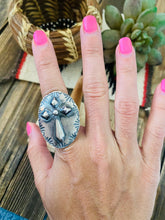 Load image into Gallery viewer, Navajo Sterling Silver Cross Ring Size 6.5 By Tim Yazzie