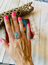 Load image into Gallery viewer, Navajo Kingman Turquoise &amp; Sterling Silver Ring Size 12.5