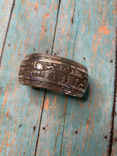 Load image into Gallery viewer, Navajo Hand Stamped Sterling Silver Cuff  Bracelet Signed