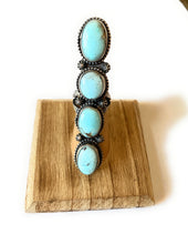 Load image into Gallery viewer, Navajo Golden Hills Turquoise &amp; Sterling Silver Ring Size 6 Signed