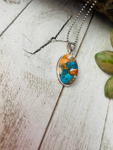 Load image into Gallery viewer, Sterling Silver &amp; Multi Stone Spice Oval Pendant