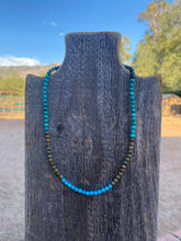 Load image into Gallery viewer, Navajo Multi Turquoise &amp; Sterling Silver Beaded 16 Inch Necklace