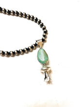 Load image into Gallery viewer, Navajo Handmade Sterling Silver Green Turquoise Blossom Pendant