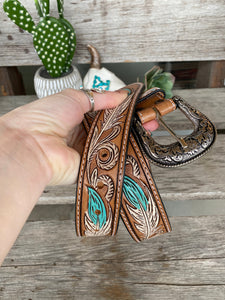 The Tammy Leather Belt - Feather