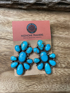 Navajo Royston Turquoise Earrings By Sheila Becenti Signed
