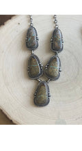Load image into Gallery viewer, Ribbon Turquoise And Sterling Silver Necklace Set Signed