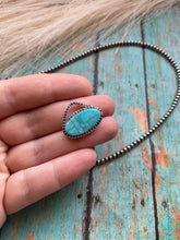 Load image into Gallery viewer, Navajo Sterling Silver &amp; Turquoise Inlay Pendant