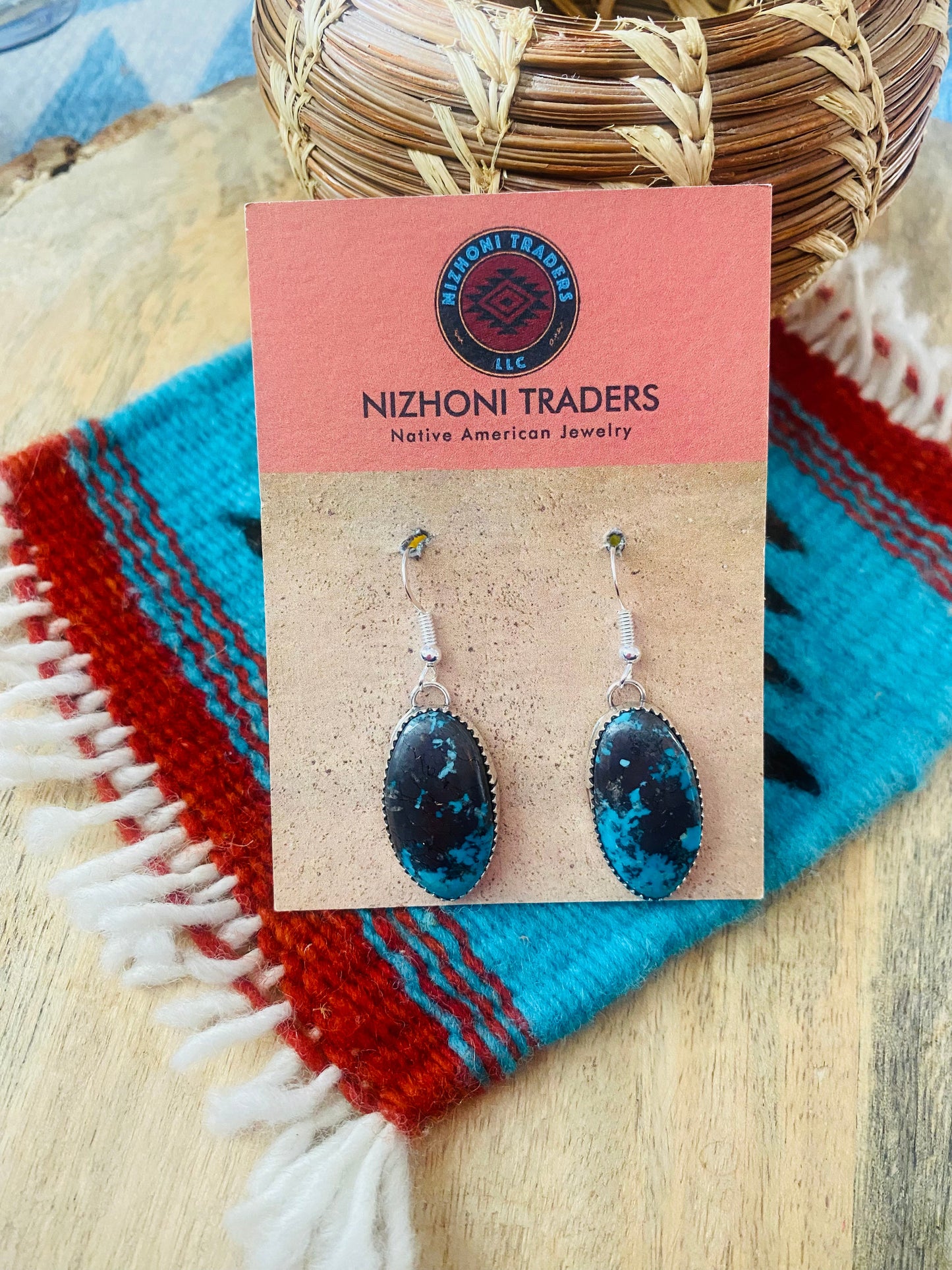 Navajo Turquoise & Sterling Silver Dangle Earrings