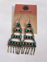 Load image into Gallery viewer, Vintage Turquoise and Sterling Navajo Chandelier Dangles