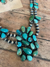 Load image into Gallery viewer, Navajo Sterling Silver &amp; Royston Turquoise Necklace Set by Ella Peters