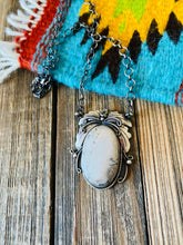 Load image into Gallery viewer, Navajo Sterling Silver &amp; White Buffalo Necklace Signed