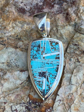 Load image into Gallery viewer, Turquoise 8 &amp; Sterling Silver Shield Pendant
