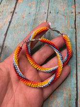 Load image into Gallery viewer, Navajo Beaded Hoop Earrings