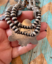 Load image into Gallery viewer, Royston Turquoise Squash Blossom Set By Navajo Artist Jacqueline Silver