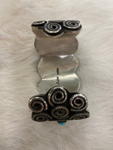 Load image into Gallery viewer, Leander Tahe Turquoise $ Sterling Silver Spiral Navajo Bracelet Signed