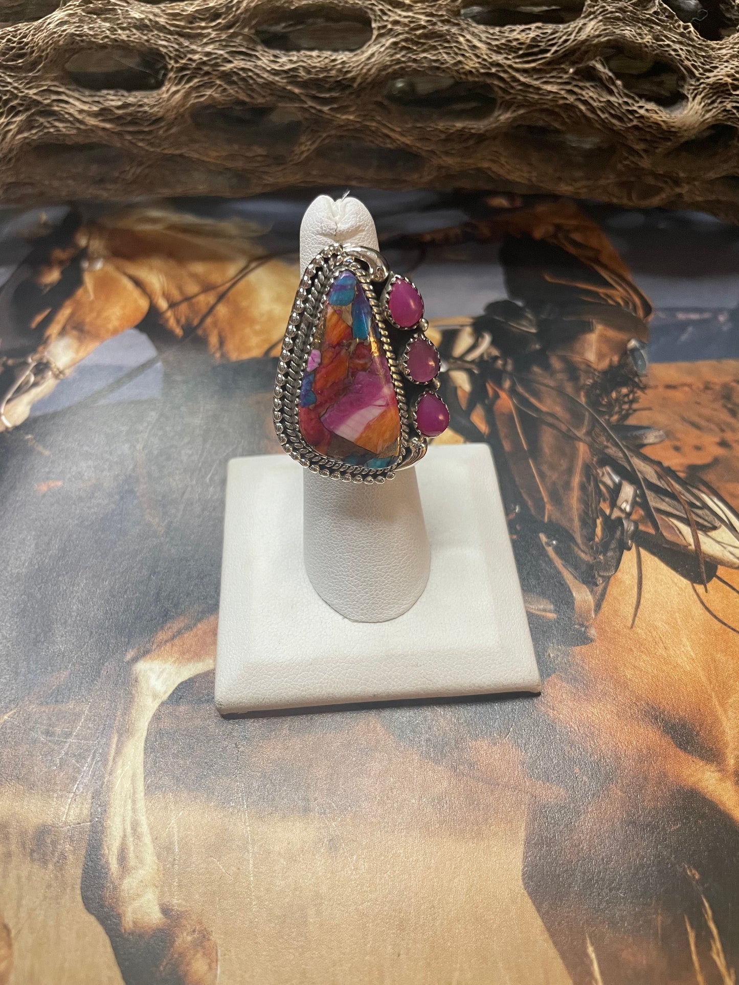 Handmade Pink Dream & Pink Onyx Adjustable Ring