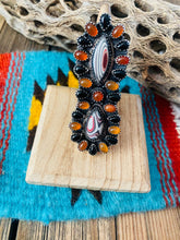 Load image into Gallery viewer, Handmade Sterling Silver &amp; Multi Stone Cluster Adjustable Ring