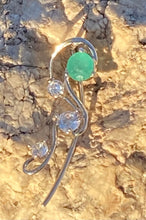 Load image into Gallery viewer, Colombian Emerald Ear Vine Earrings in Sterling Silver