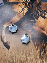 Load image into Gallery viewer, Handmade Sterling Silver And Turquoise Cluster Earrings more matrix