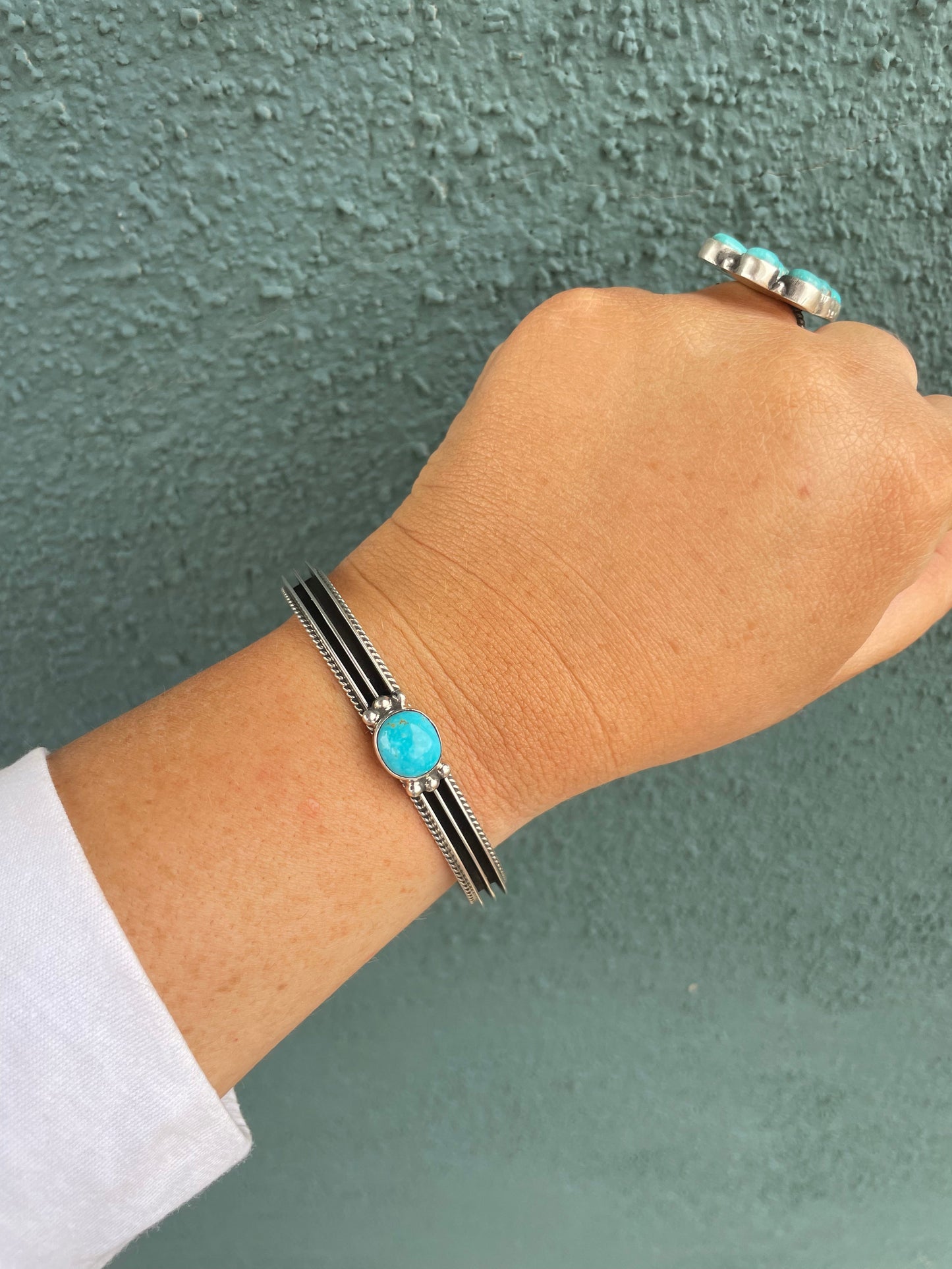 Navajo Sterling Silver & Turquoise Cuff Bracelet