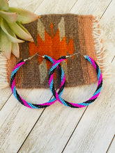 Load image into Gallery viewer, Navajo Handmade Beaded Hoop Earrings