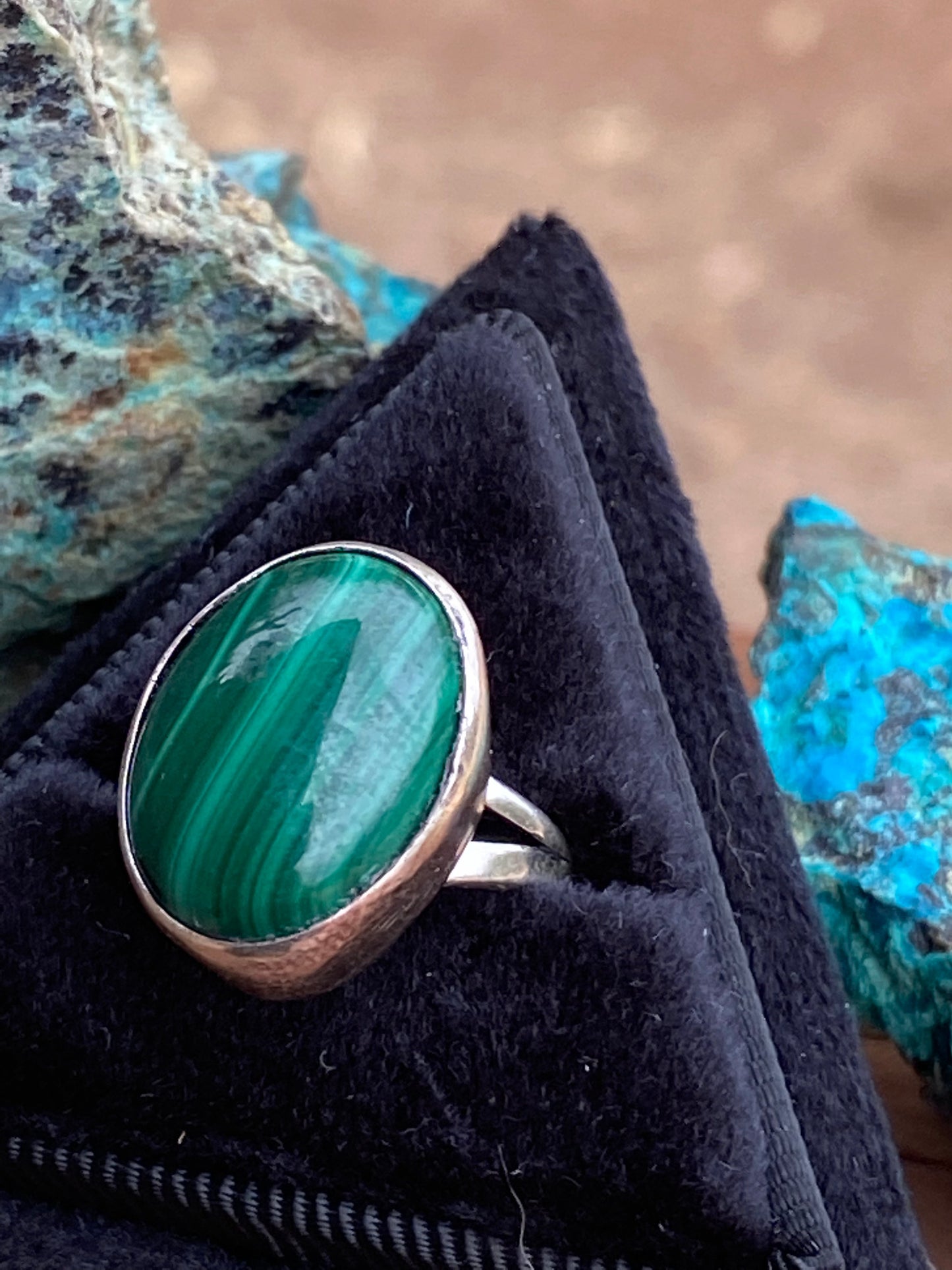 Navajo Malachite & Sterling Silver Rings