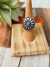 Load image into Gallery viewer, Navajo Turquoise and Sterling Silver Concho Ring