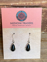 Load image into Gallery viewer, Beautiful Navajo Sterling Silver Black Onyx Teardrop Dangle Earrings