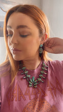 Load image into Gallery viewer, Royston Turquoise Squash Blossom Set by the Navajo Artist Jacqueline Silver