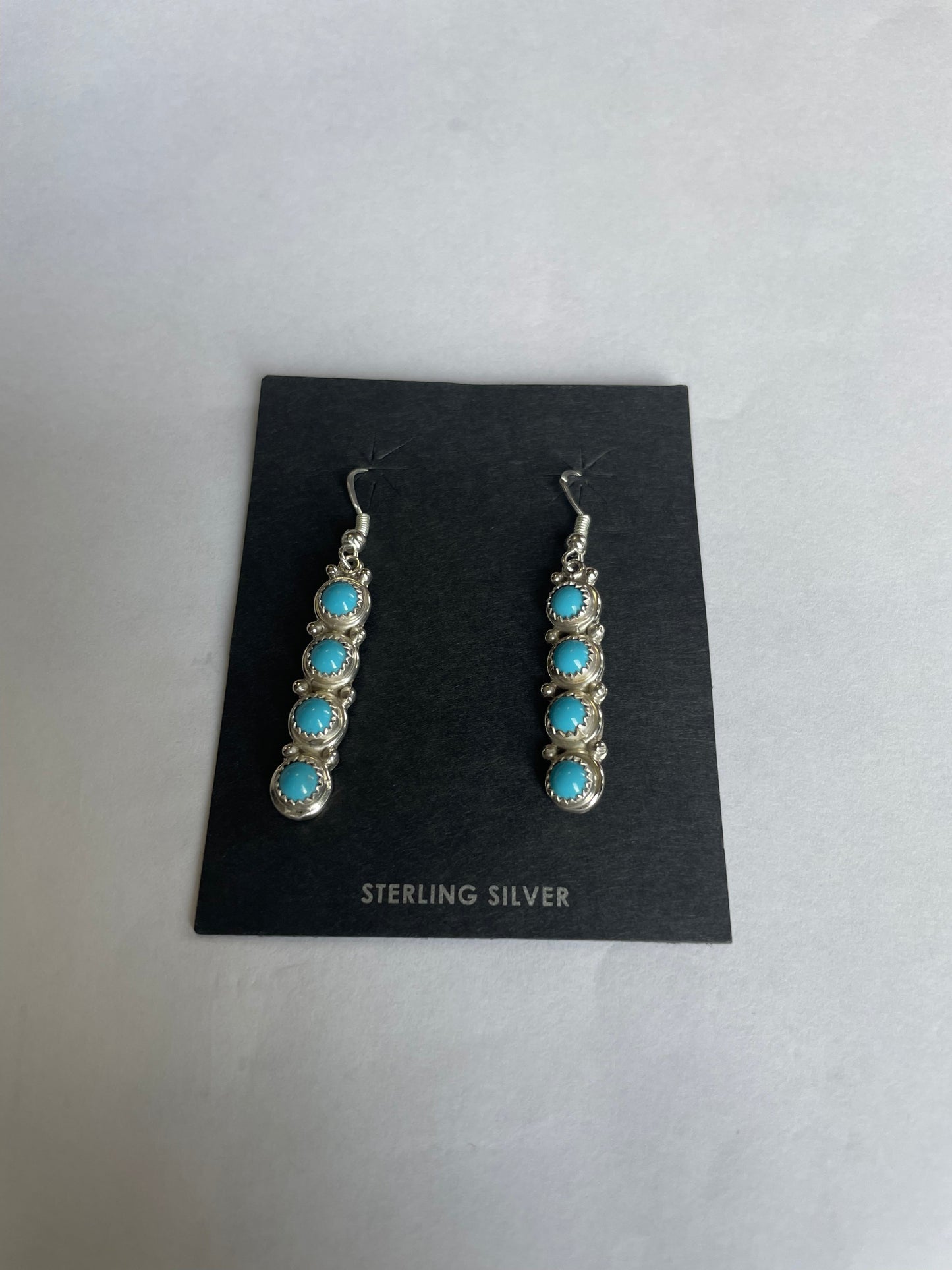 Navajo Sterling Silver And Turquoise Dangles