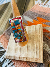 Load image into Gallery viewer, Navajo Sterling Silver &amp; Multi Stone Spice Inlay Ring Size 6.25