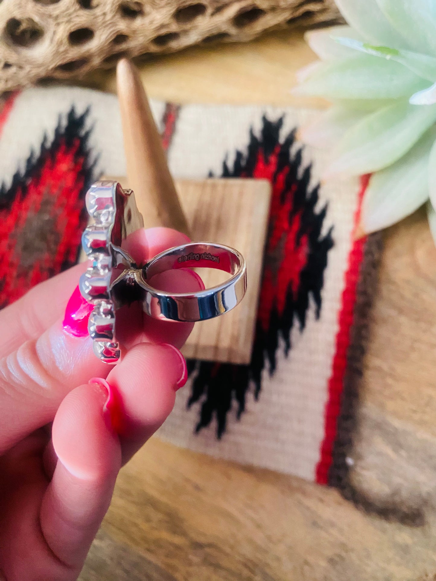 Handmade Sterling Silver, Turquoise & Opal Cluster Adjustable Ring