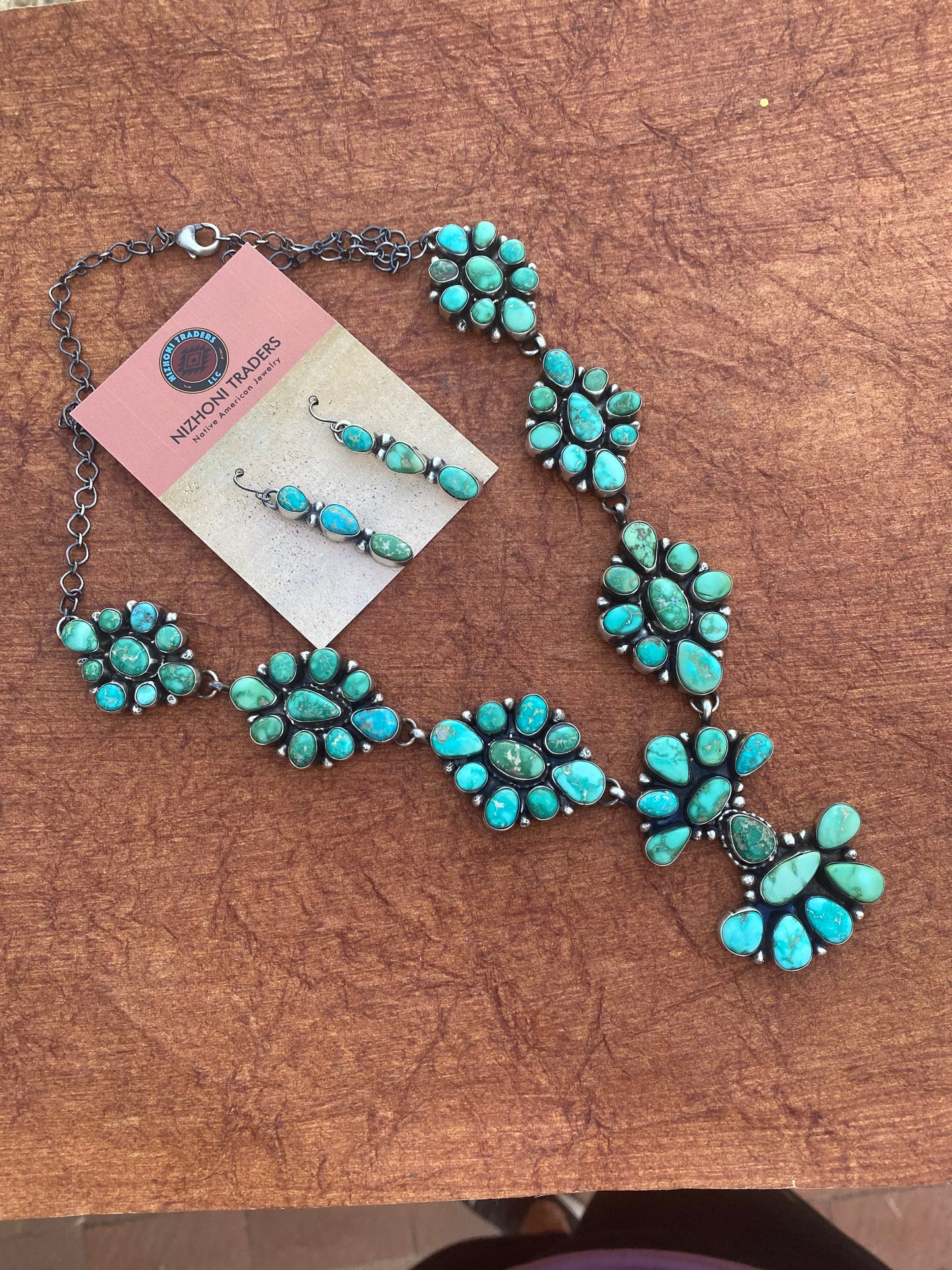 Sheila Becenti Royston Turquoise Drop Necklace Set