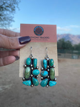 Load image into Gallery viewer, Navajo Rectangular Multi Stone Turquoise Dangles