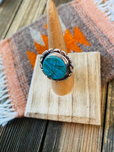 Load image into Gallery viewer, Navajo Sterling Silver &amp; Turquoise Inlay Ring Size 6.5