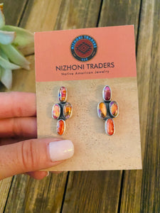 Navajo Pink Dream Mohave & Sterling Silver Post Earrings