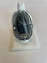 Load image into Gallery viewer, Navajo Sterling Silver And White Buffalo Adjustable Ring