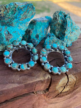 Load image into Gallery viewer, Circle Handmade Royston Turquoise Post Earrings
