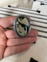 Load image into Gallery viewer, Navajo Turquoise &amp; Sterling Silver Ring Size 7 Signed  Russell Sam