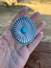 Load image into Gallery viewer, Dale Morgan Navajo Kingman Turquoise &amp; Sterling Concho studs