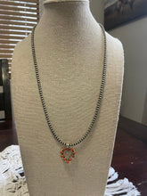 Load image into Gallery viewer, Zuni Sterling Silver &amp; Orange Opal Heart Pendant