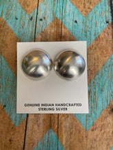 Load image into Gallery viewer, Navajo Sterling Silver 1inch Dome Stud Earrings