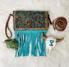 Load image into Gallery viewer, The Dakota Fringe Purse - Dark Brown - Triangle T Boutique