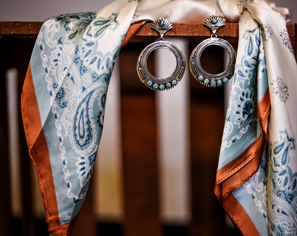 The Turntable Turquoise Hoop - Triangle T Boutique