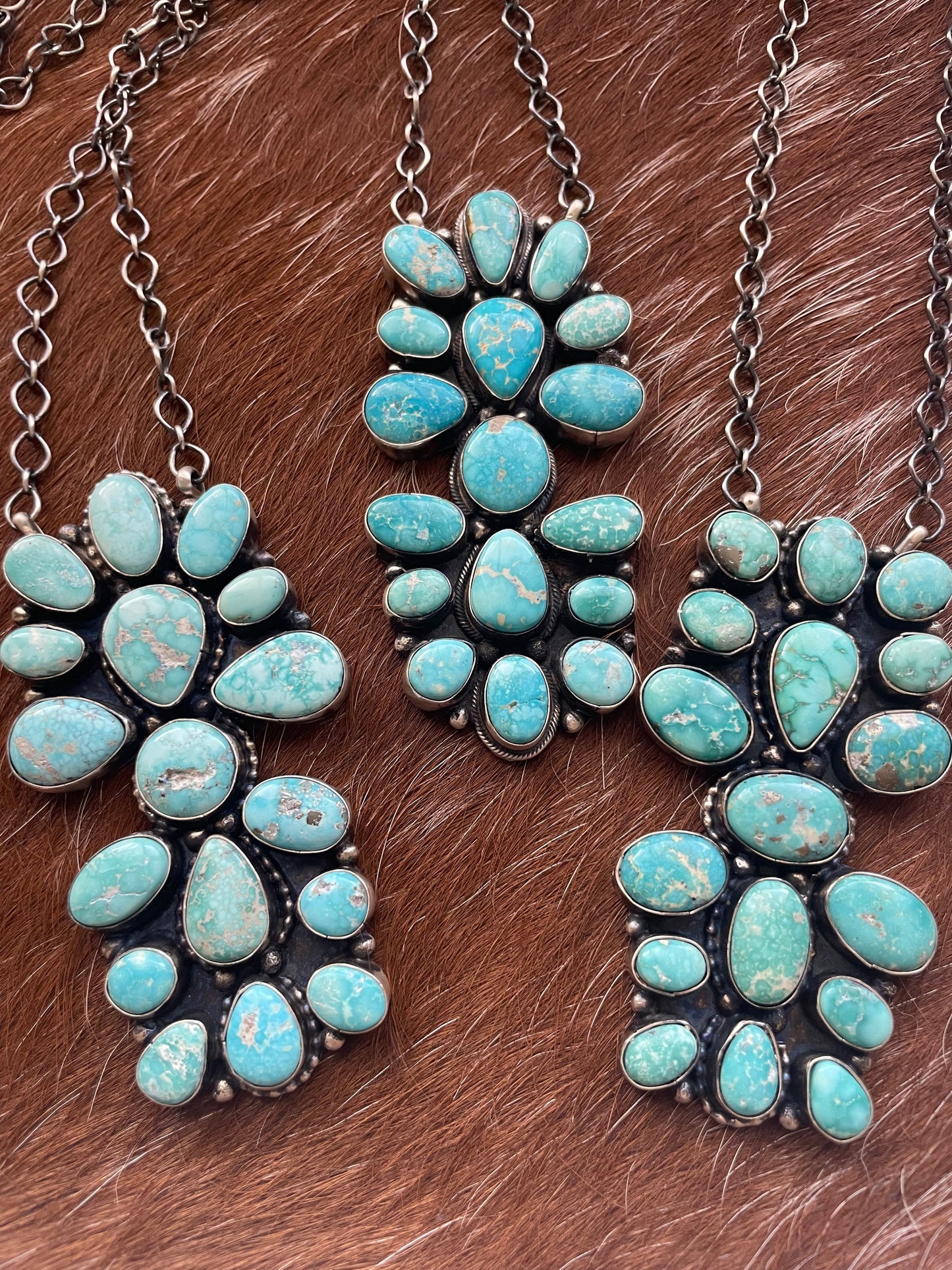 Navajo Sterling Silver Turquoise Necklace By Sheila Becenti